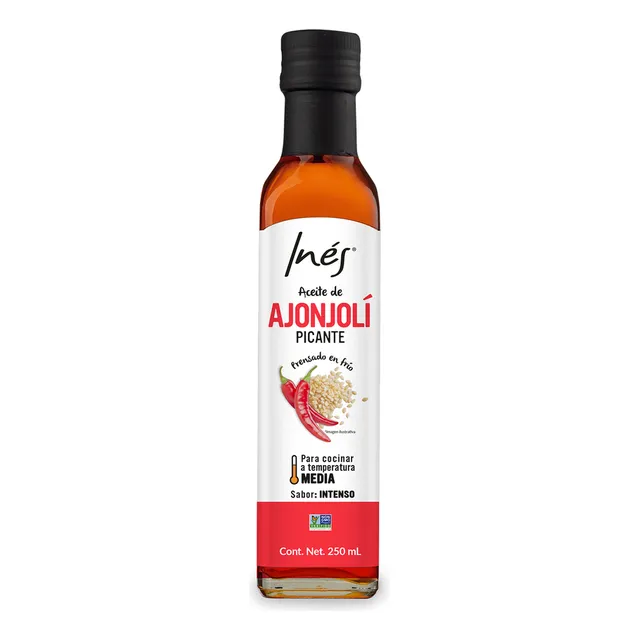 Aceite De Ajonjolí Picante Sin Gluten Inés 250 ml Cocina Omega 6 Vitamina E Antioxidante Organico omega 9