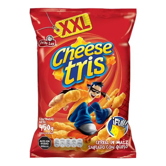 Cheese Tris Xxl Pack 8und 450gr Maiz Queso Tostado Frito Lay