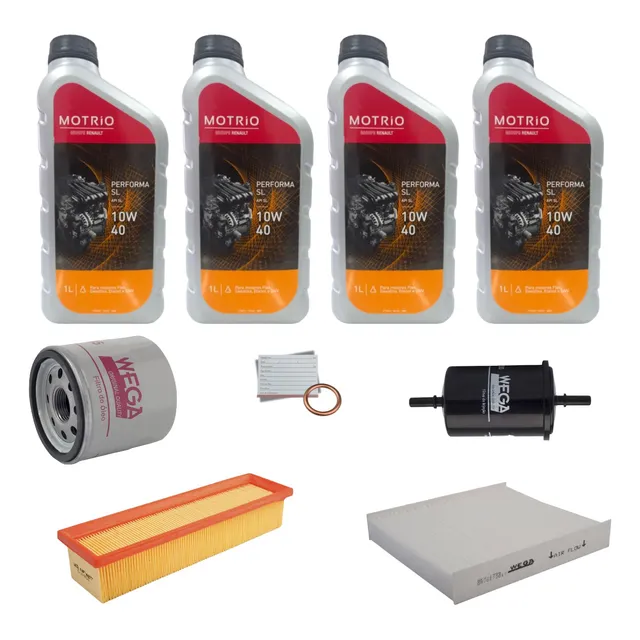 Kit Revisão Oleo 10w40 Motrio+filtros Logan Sandero 1.0 16v