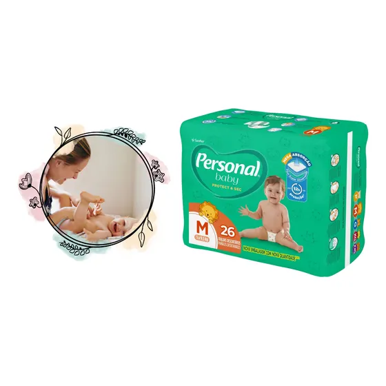 Fraldas Personal Protect & Sec M x 26 unidades