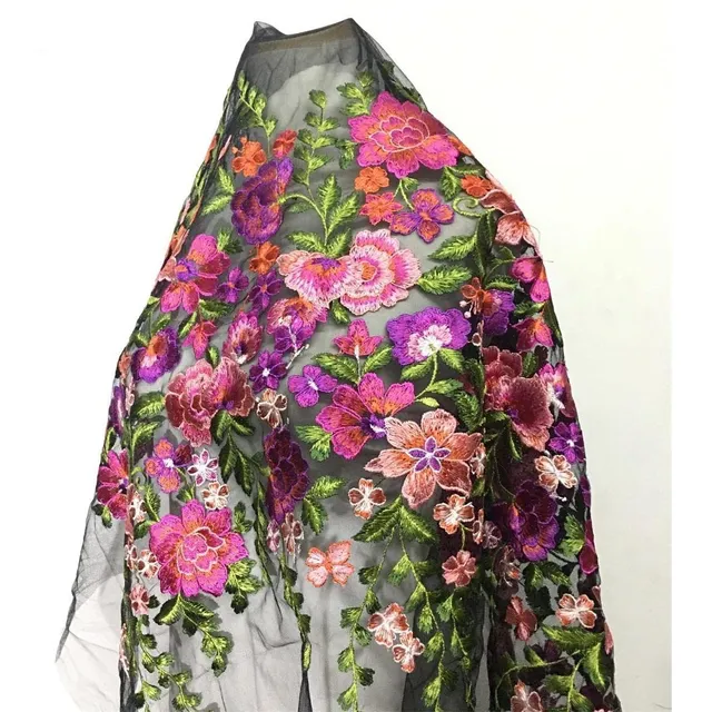15.7 Ancho Flor Bordada Tela Encaje Parche Para Coser 2