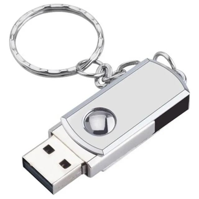Pendrive Llavero Metálico Giratorio 8gb Usb 2.0 Color Plateado