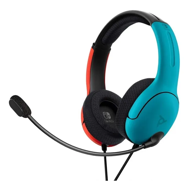 Auriculares estéreo para juegos con cable Pdp Lvl40, interruptor azul y rojo