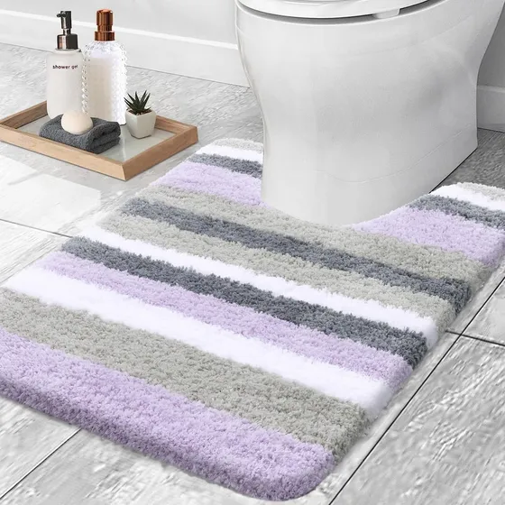 Buganda Alfombra Baño Microfibra Raya Extragruesa Suave Para