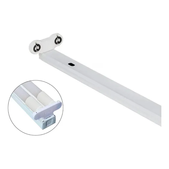 5x Calha Palito Estreita Dupla 120cm Para 2 Tuboled 18w 20w