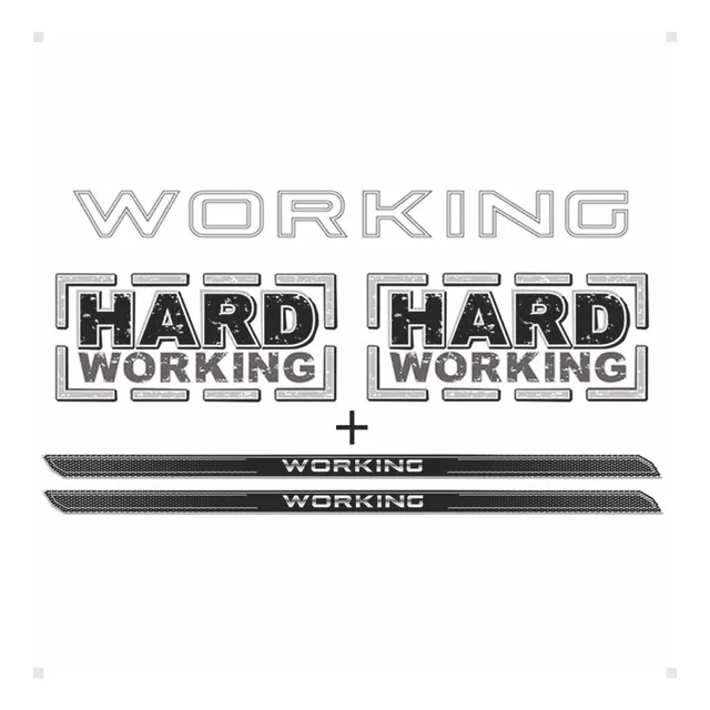 Kit Adesivo Hard Working Lateral + Soleira Black Over Strada