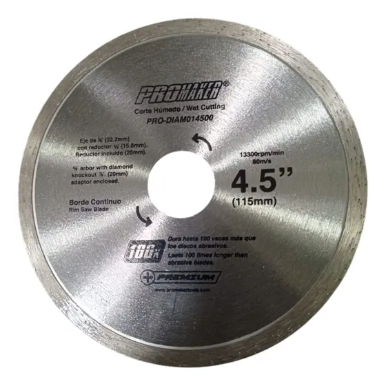 Disco De Diamante Liso Para Concreto De 4,5 Pulgadas