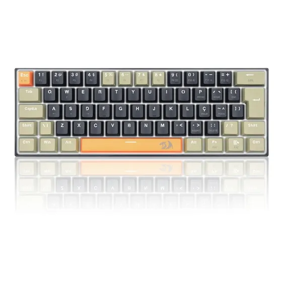 Teclado Lakshmi Switch Brown Redragon K606-og&bk&gy Cor Laranja Preto e Cinza ABNT2 Portugues
