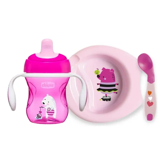 Set Alimentación Chicco Primeras Comidas Bebé 3 Piezas