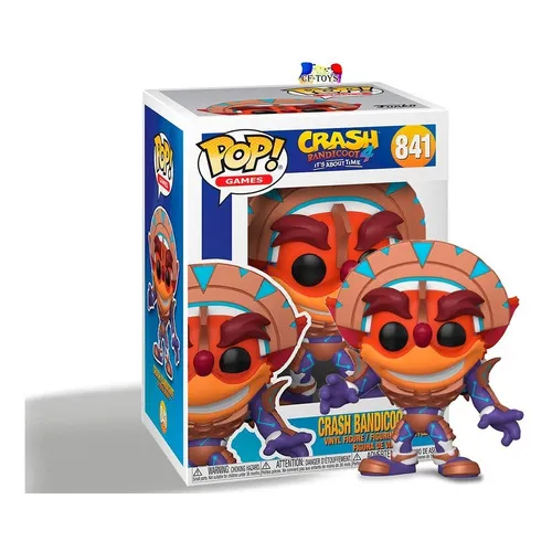 Funko POP! Crash Bandicoot - Crash in Mask Armor (Metallic) - 2021 FunKon Exclusive