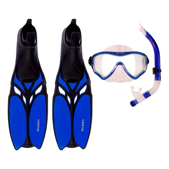 Kit Mergulho Máscara Respirador Nadadeiras Cetus Cobia Pro Tamanho 43-44
