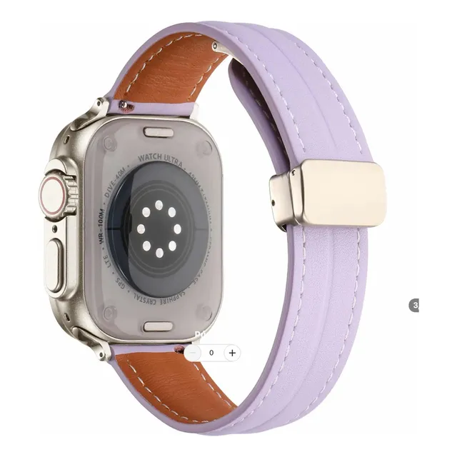 Correa De Cuero Para Apple Watch Ultra Hebilla Magnética