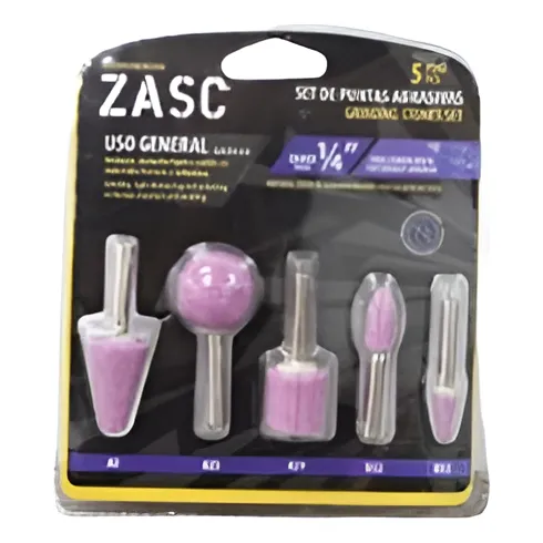 Set De Puntas Abrasivas Uso General Zanco 1/4'' 5pzs Zasc