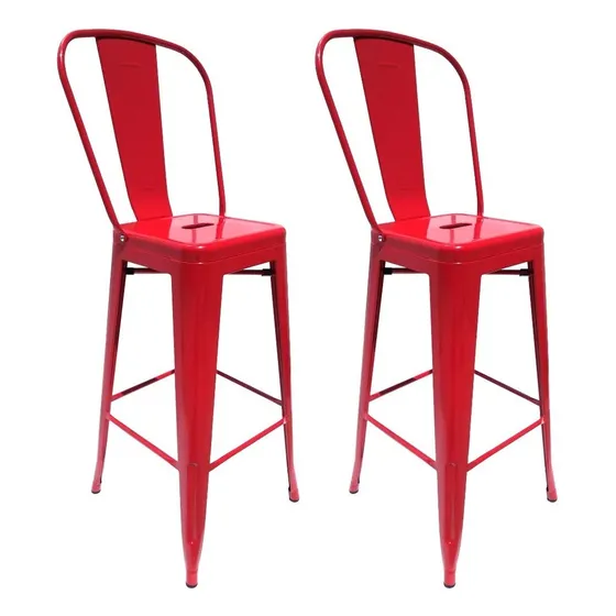 Par Banquetas Taburete Silla Alta Tolix Con Respaldo Alto