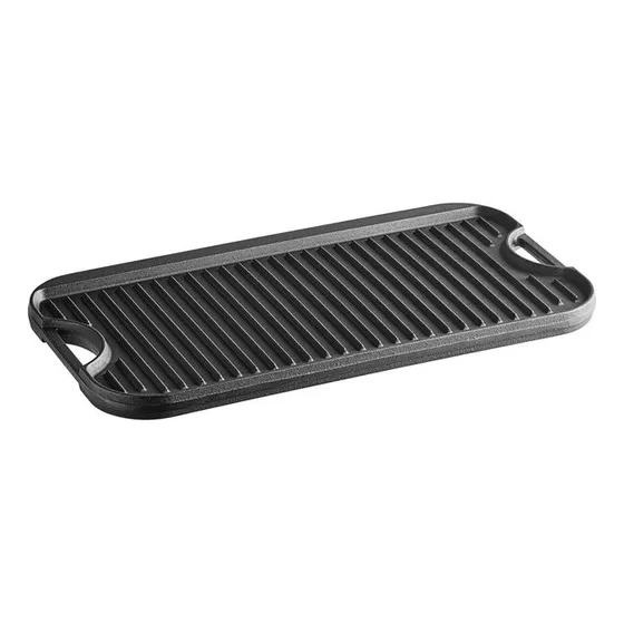 Plancha Curada Hierro Fundido Reversible Restaurante 21x11
