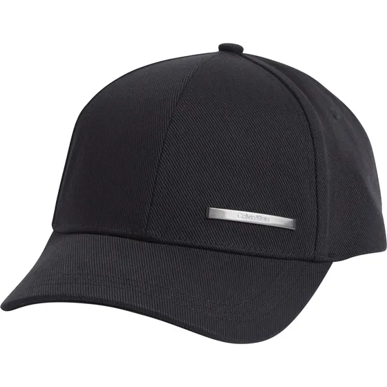 Gorra Negra De Algodón Con Barra Metálica Calvin Klein