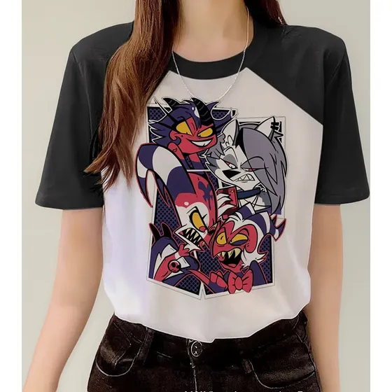 Playera De Algodón Helluva Boss Blitzo Moxxie Loona Millie