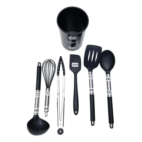 7 Utensilios Cocina Chef Nylon Acero Multiuso Magefesa 10066