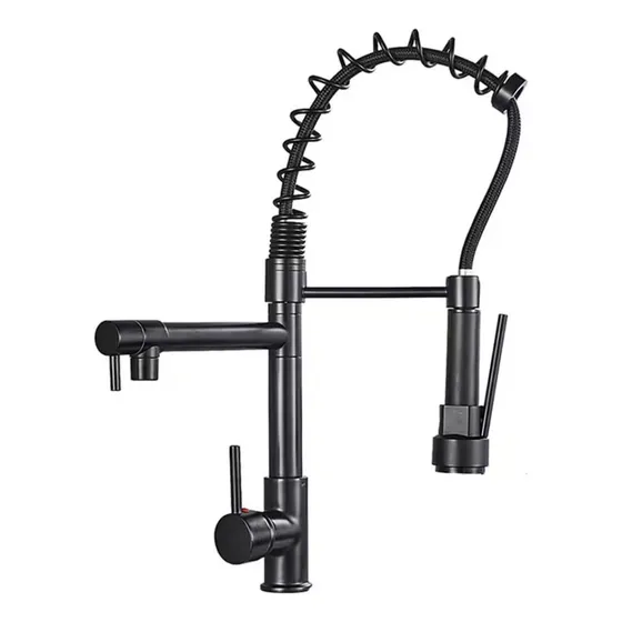 Mezcladora Gourmet Extendible 2 Salida De Agua, Acero Inox 
