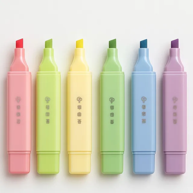 Caneta Marca Texto Pastel Perfumada Kit Com 6 Cores