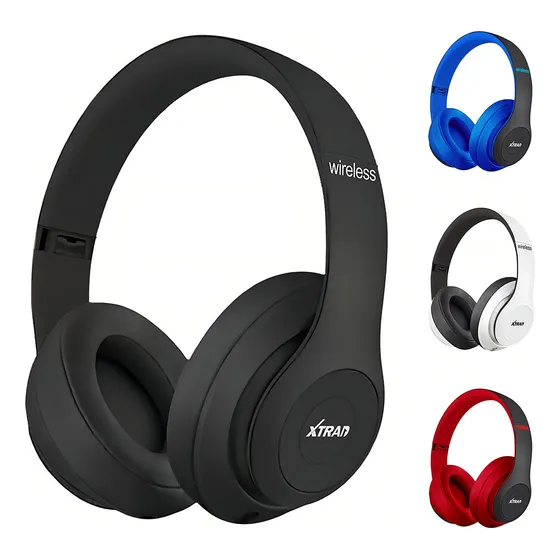 Fone De Ouvido Xtrad Lc 815 Wireless Cor Preto Cor da luz Vermelho