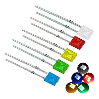 Kit Led Retangular 50 Peças 5 Cores Verde Vermelho Amarelo Kit Led Retangular 50 Peças 5 Cores Verde Vermelho Amarelo