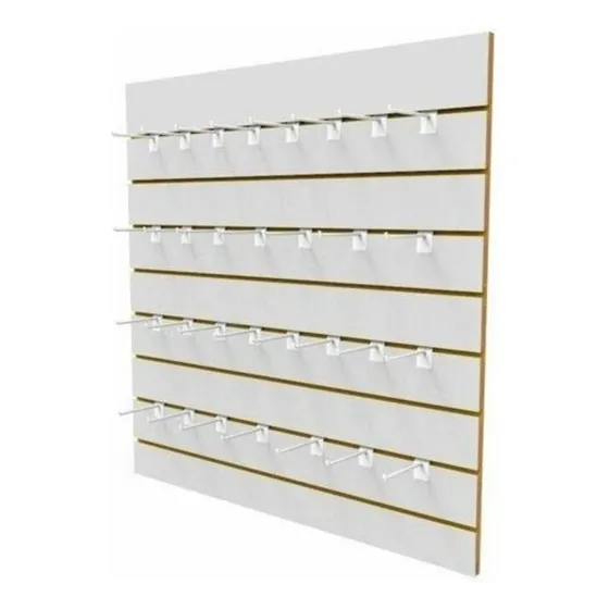 Kit 0,61x0,61 Painel Canaletado Mdf Branco 20 Ganchos