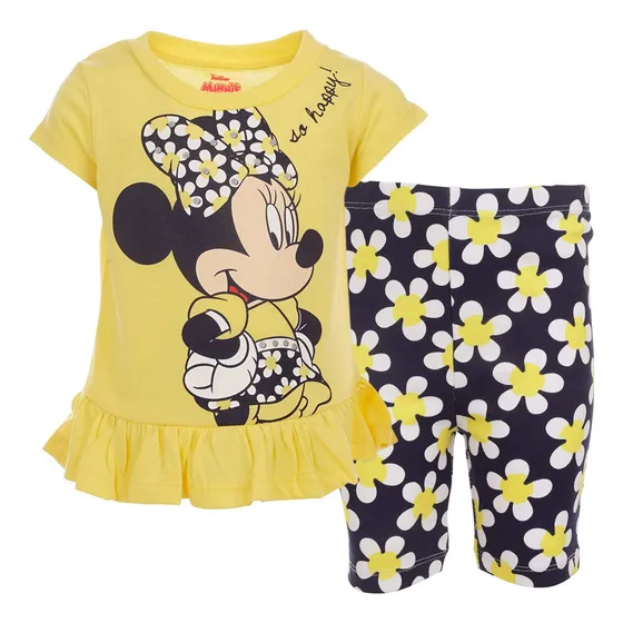 Z Conjunto De Camisetas E Shorts Infantis Disney Minnie