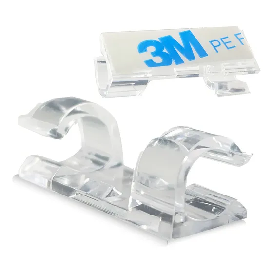 Vittak Kit 40 clips organizador fixador adesivo de cabo fios parede cor transparente