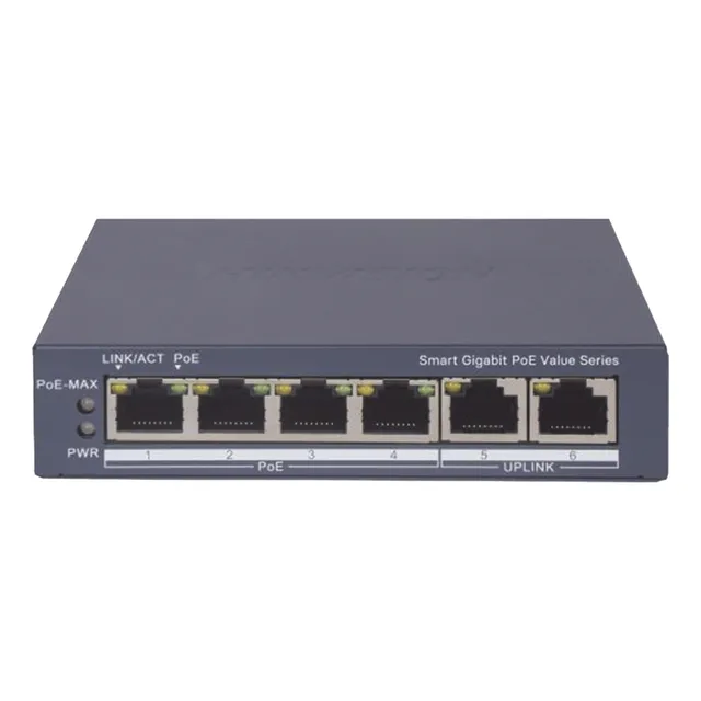Switch Hikvision Gigabit Poe+ 6puertos 300m Ds-3e1506p-ei/m