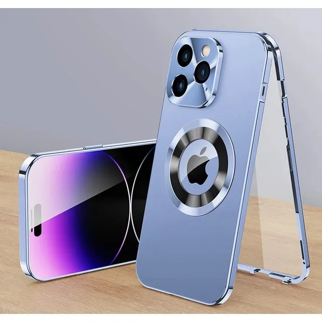 Case 360 Com Alumínio + Para iPhone 12 13 14 15 16 Pro Max +