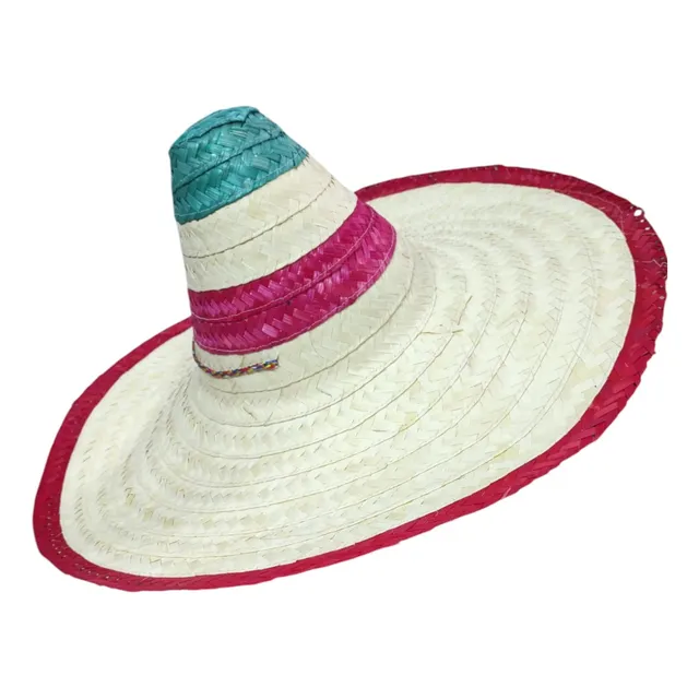 Sombrero De Paja Mexicano Colores Decoracionfiesta Mexicana 
