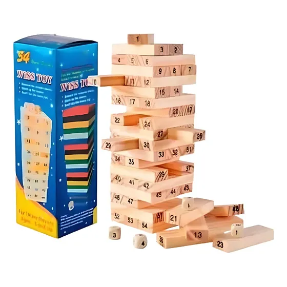 Jenga De Madera Juego Yenga 54 Piezas Grande Torre Bloques