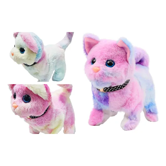  Robot Gato Color Mascota Sonido Movimiento Juguete +bateria