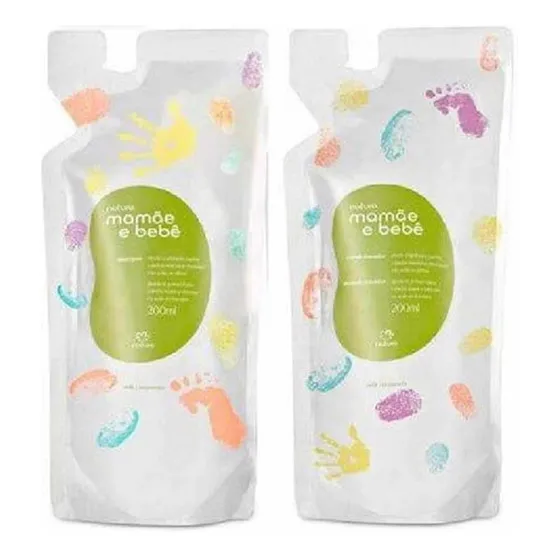 Shampoo + Condicionador Mamãe E Bebê Natura Refil 200ml Cada