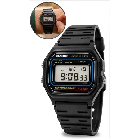 Relógio Casio Masculino Digital Preto de Resina W-59-1VQ