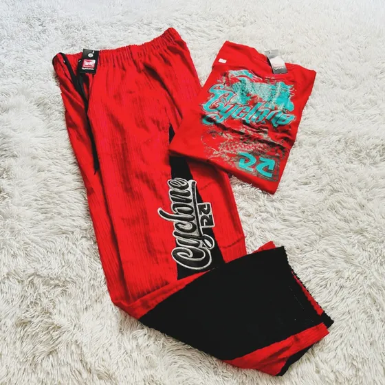 Kit Calça Da Cyclone Veludo Top + Camiseta Algodão New