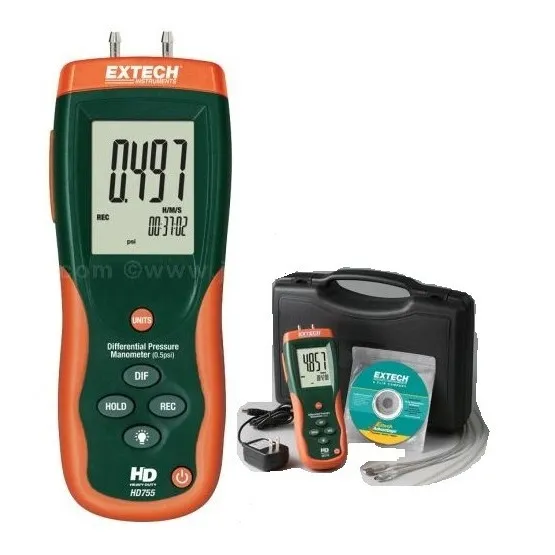 Extech Hd755 Manometro Presión Directa Y Diferencial