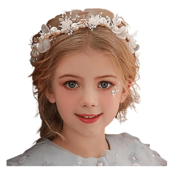 Tiara Head Band Daminha De Honra Infantil Casamento Cor Branco
