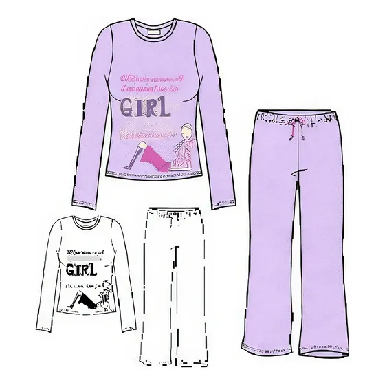( Moldes De Ropa)  Pijama 2 Piezas Mujer 0904