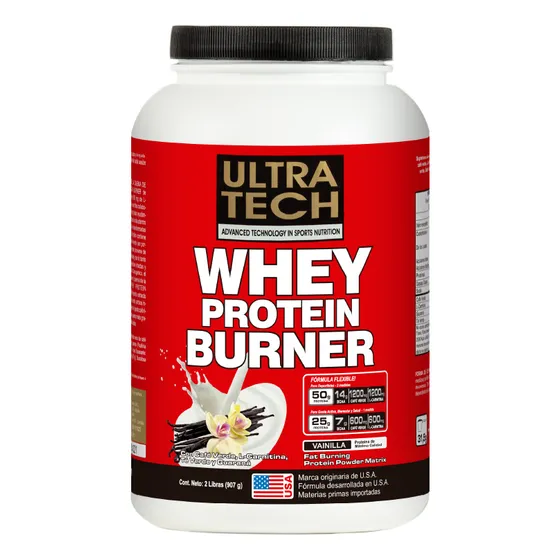 Whey Protein Burner X 907 G Suplemento 2 En 1 Masa Muscular Y Quema Grasas Contiene Proteína De Suero Ultra Tech