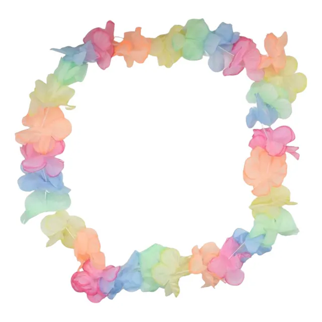 Collar De Flores Para Cotillón Colores Pastel 52cm