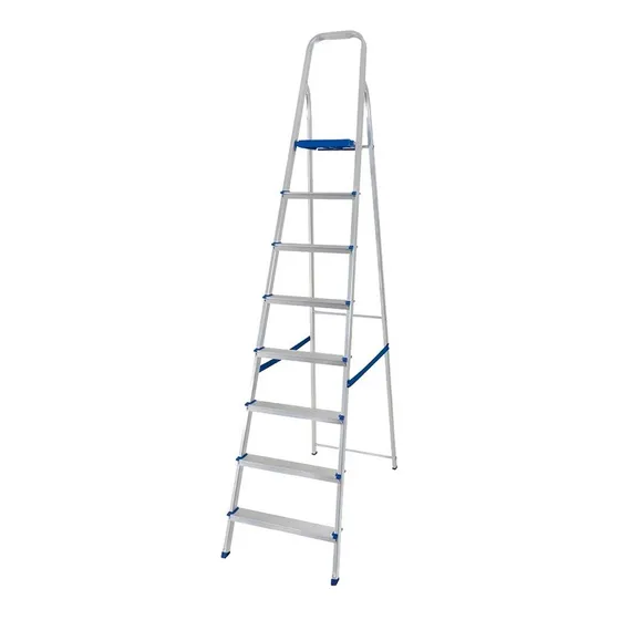 Escalera Aluminio 8 Escalones 113cmx51cmx2.22m Mor-ferrejido