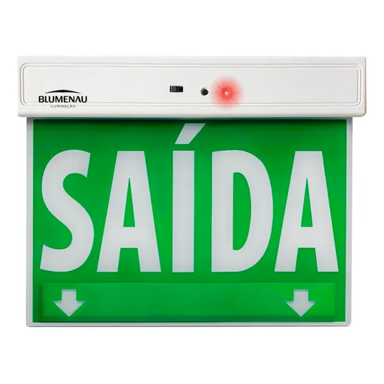 Placa De Balizamento Saída Emergência Face Única Verde Avcb Cor Verde-escuro 127/220v