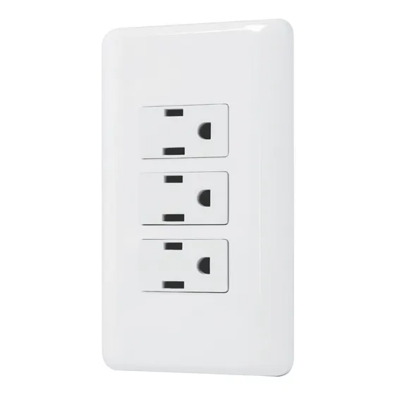 Placa Armada Con 3 Contactos, Volteck Basic 25082 Color Blanco
