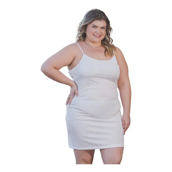 Babydool Leve Plus Size Vestido Decote Redondo Transparente