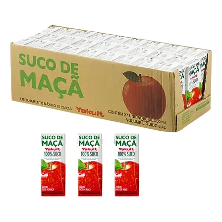 Caixa 27 Suco de Maçã Yakult 200ml Sem Glúten