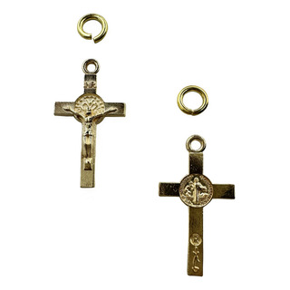 Abalorio Dije Cruz San Benito 2.2x1.2cms Dorada, 100 Pzas Abalorio Dije Cruz San Benito 2.2x1.2cms Dorada, 100 Pzas