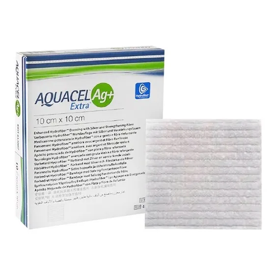 Aposito Parche Hidrofibra Aquacel Ag+ Extra 10x10 - Convatec