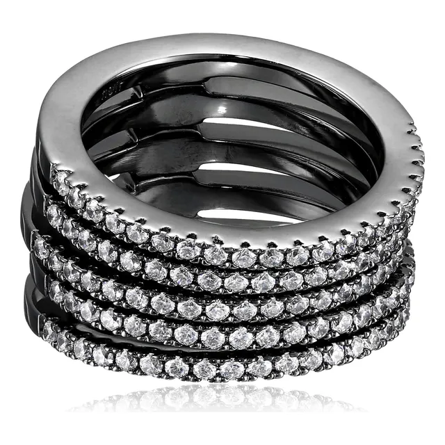 Anillo Apilable Audley De Noir Jewelry, Talla 6